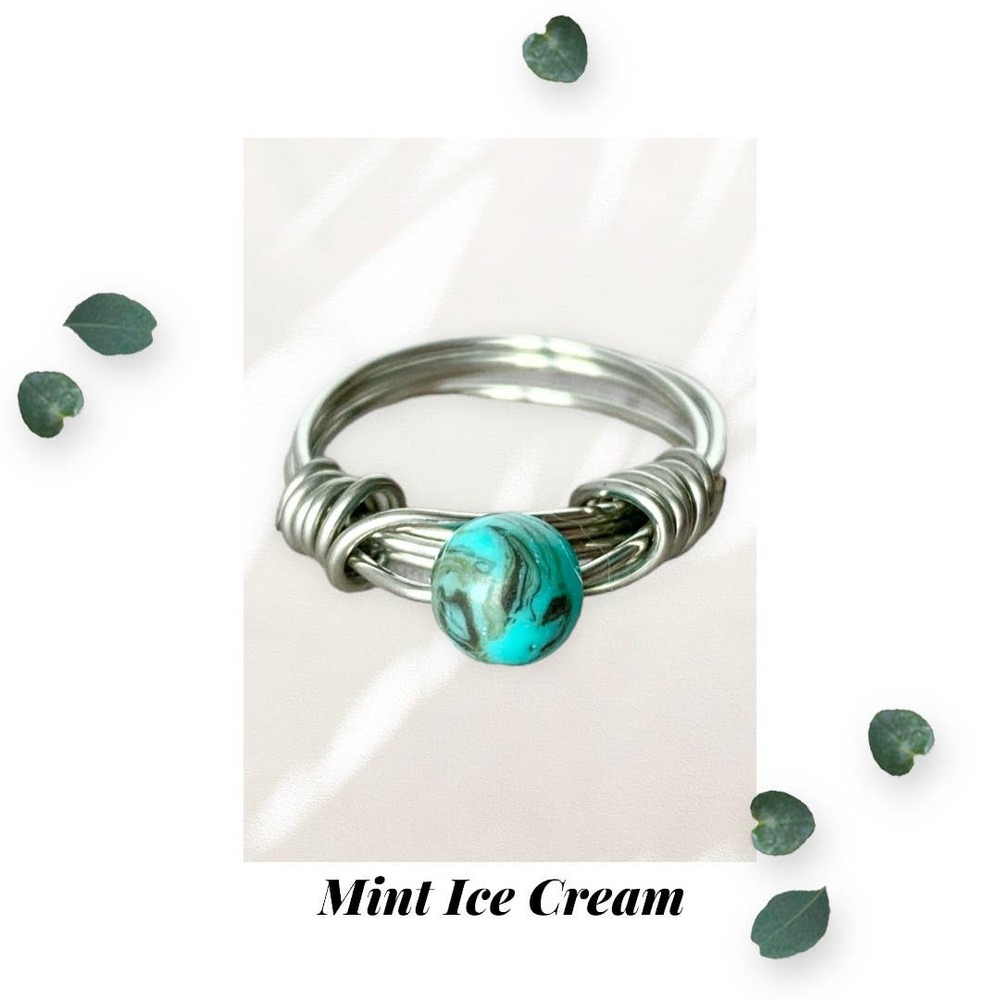 Mint Ice Cream - Tinned Copper Ring - Size 5